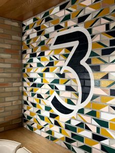 Wall mural in 3rd Base sports bar restaurant